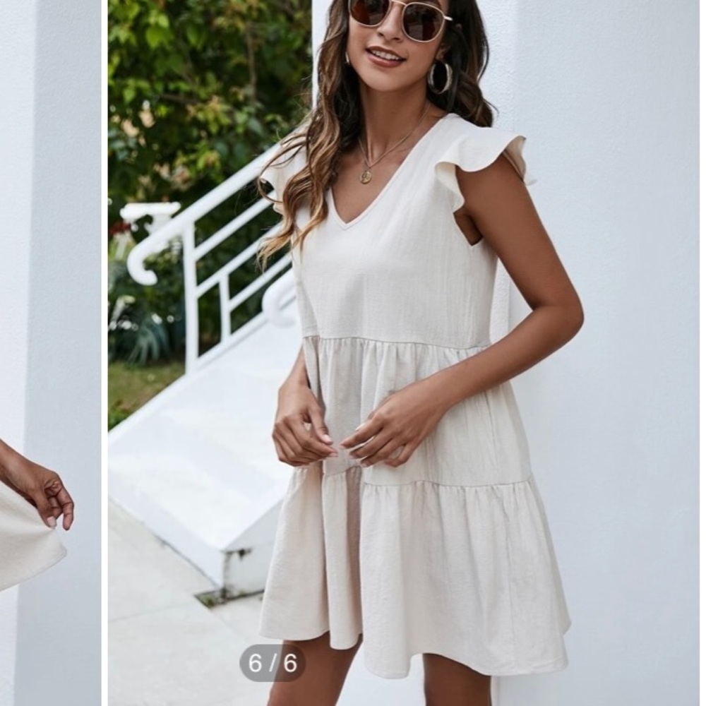 Shein ruffle trim smock dress